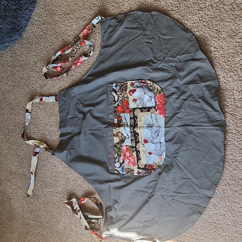 Grey chicken apron handmade